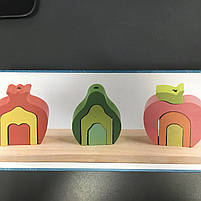 Іграшка деревяна "Пірамідка фрукти", Развивающая игрушка "Пирамидка фрукты" 48169, фото 2