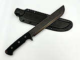 Ніж мачете ручної роботи для полювання і риболовлі туристичний «Лісник #1» зі шкіряними піхвами нескладний У8, фото 3