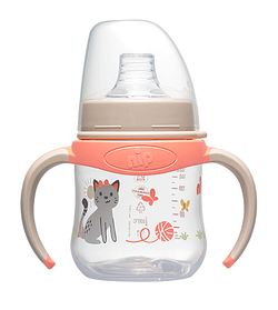 Пляшка поїлка з широкою горловиною 150 мл+м'який носик(Система"Actiflex"),(дівчин