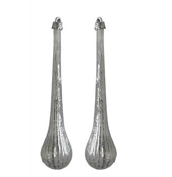 Іграшка новорічна Крапля 18 см срібна з гліттером 2шт/уп. 971785 G-Rich