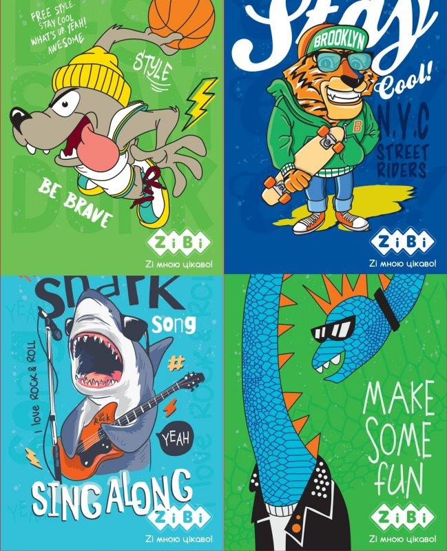 Блокнот ZIBI KIDS Line А7, 40 аркушів, клітинка, ANIMALS ZB.12104