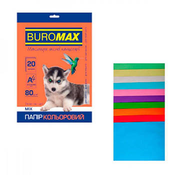 Папір BuroMAX А4 80 г/м2 (2 х 10 20 аркушів) BM2721620-99 Pastel+Intensiv ** 624899 G-Rich