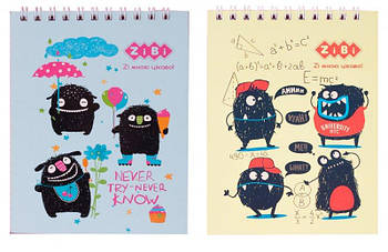 Блокнот Zibi Monsters A6 40 листів клітинка асорті ZB.12151 G-Rich