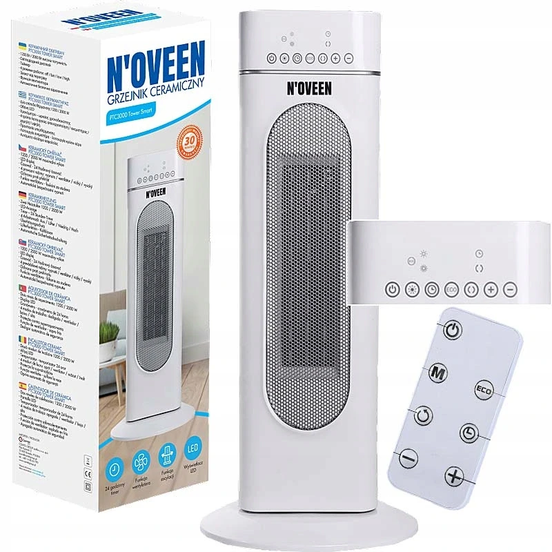 Електричний обігрівач N'oveen PTC3000 Tower Smart 2000 Вт