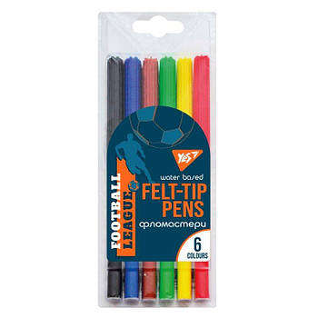 Фломастери YES 6 кольорів Football 650514 G-Rich