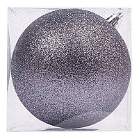 Новогодний шар Novogod'ko, серый графит, глиттер 974050
