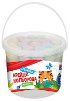 Мел цветной 1Вересня 12 шт. JUMBO в ведре "Zoo Land" 400441