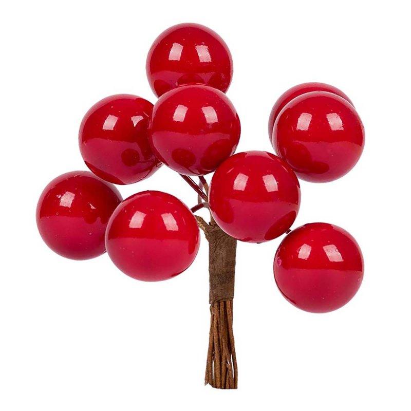 Ягоди декоративні гранат 18 мм, 9 шт/пучок, червоний, глянець 974133 G-Rich, фото 1