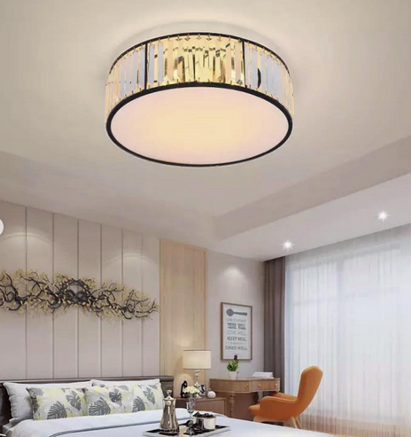 Стельова люстра у формі кола зі скляними видовженими пластинами MC 1101-420 BK, фото 1