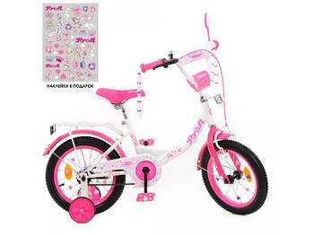 Велосипед дитячий Princess біло-малиновий Y1414-1 G-Rich