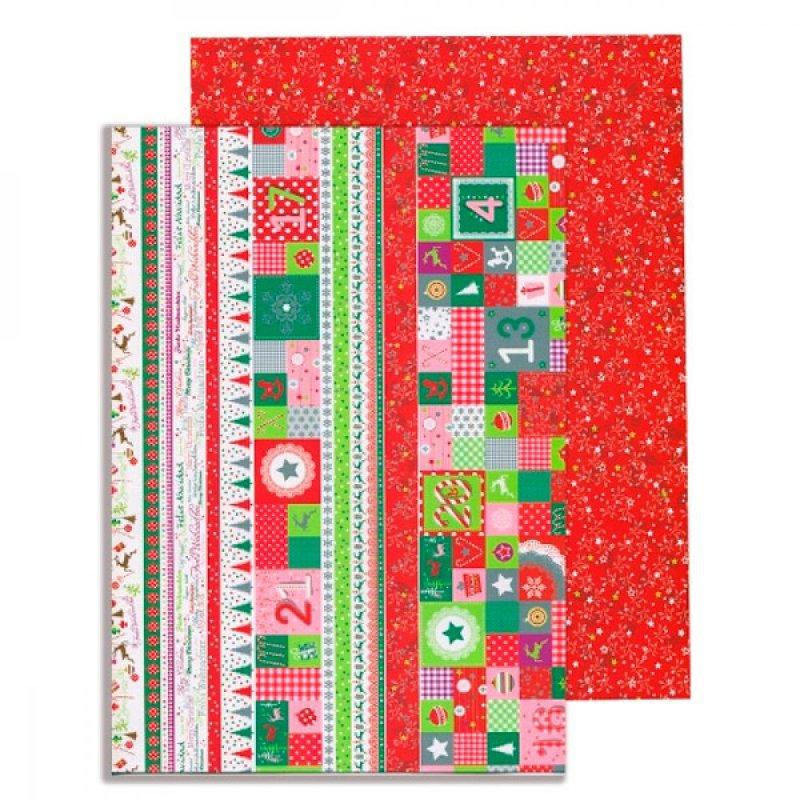 Папір для дизайну Heyda А4 300 г/м2 Новорічний календар 9451831 625754 G-Rich, фото 1