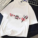 Жіноча біла футболка з повсякденним молодіжним принтом (р. 42-44) 10FU1112, фото 2