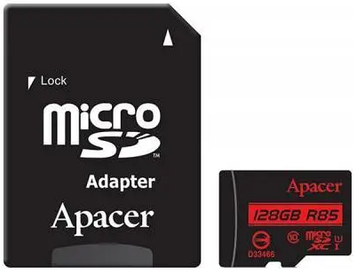 Карта пам`яті 128Gb Micro-SDXC(UHS-1) Apacer R-85MB/s (adapter)class10 №2756