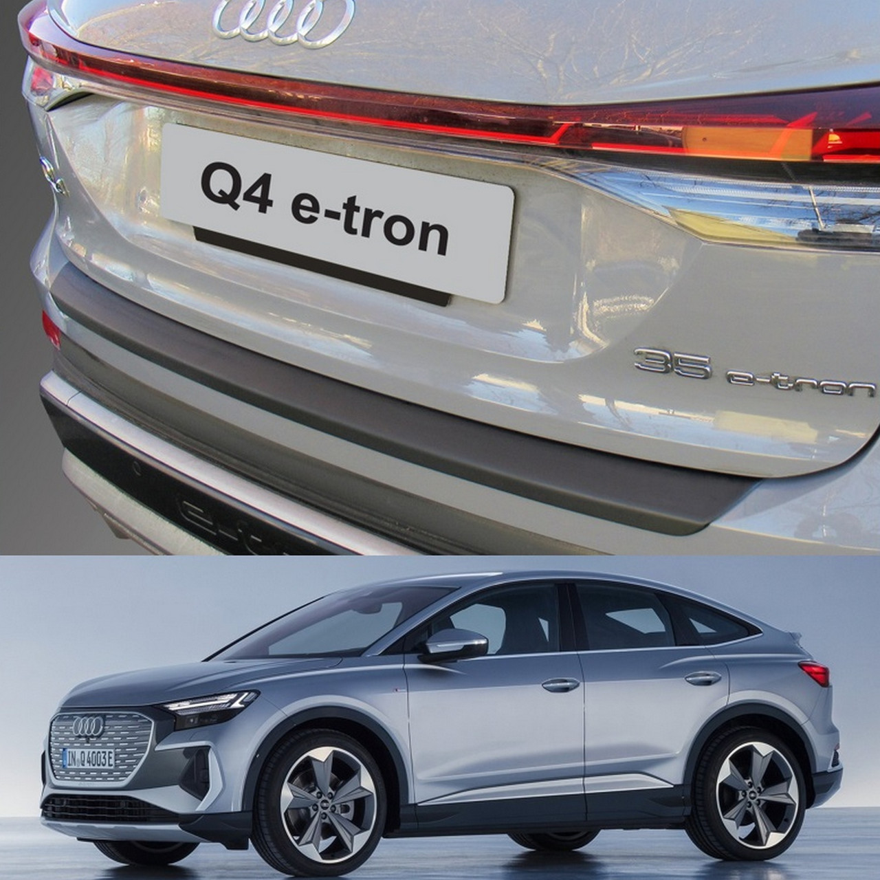 Пластикова захисна накладка на задній бампер для Audi Q4 E-Tron 2021+, фото 1