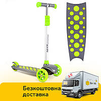 Самокат трехколесный детский (руль 63-80см, подсветка дисков и деки) Best Scooter LK-70111 Зеленый