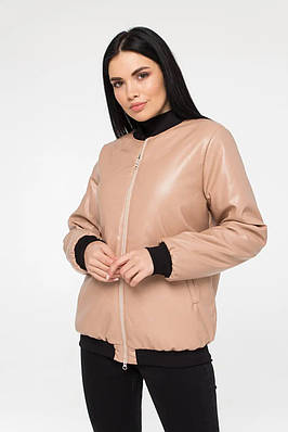 Подовжена куртка жіноча демісезонна 44-52 бежевий