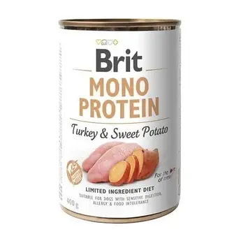 Консерва Brit Mono Protein Dog, для собак, з індичкою і бататом, 400 г