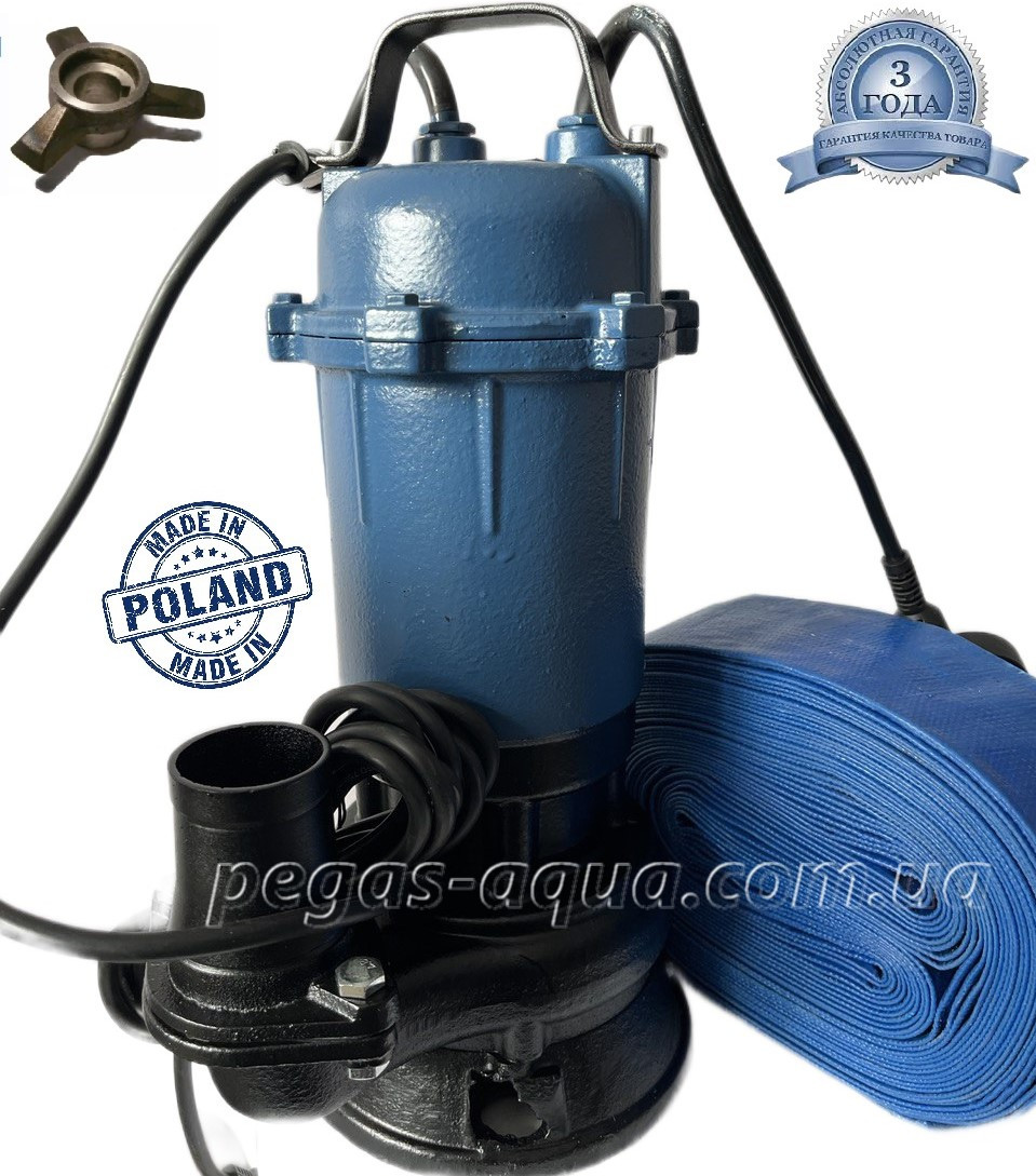 Фекальний насос FORWATER  2.5 кВт з ножем + шланг 25 м (комплект) гарантія 3 роки, фото 1