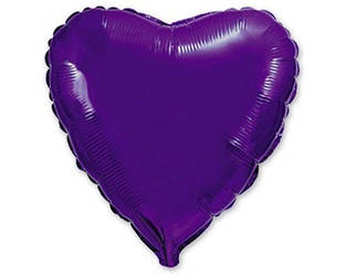 Фольгована куля  Flexmetal Серце Фіолетове 18'