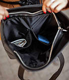 Жіноча сумка-шопер CLASSIC чорна на плече з екошкіри, фото 3