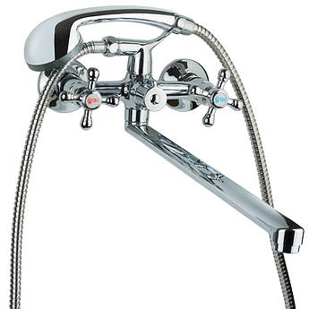 Змішувач VD 1⁄2" для ванни гусак прямий 400 мм дивертор вбудований картриджний TAU VD-2C261C (9870220)