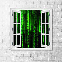 Вигляд з вікна Матриця Картина з Матрицею Вигляд з вікна ілюзія майбутнього Картина вікно з пейзежем Матеріал полотно