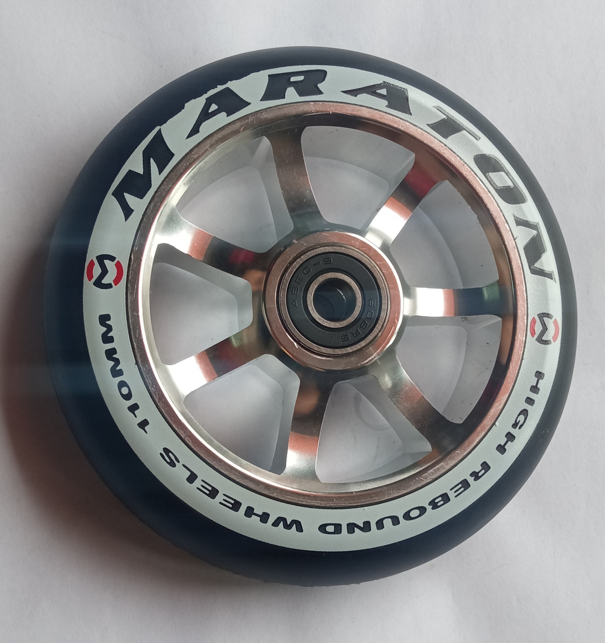 Колесо для трюкового самоката алюмінієве 110 мм срібло з підшипниками ...