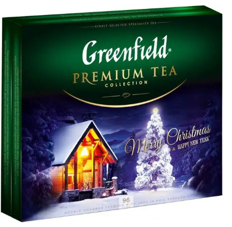 Набір чаю пакетований Greenfield Premium tea Collection Merry Christmas 24 види 96 шт