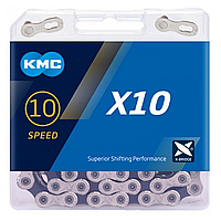 Ланцюг KMC X10 1/2"х11/128" Silver/Black