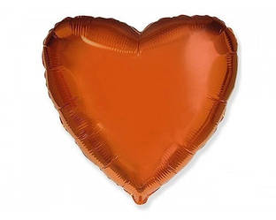 Фольгована куля Flexmetal Серце Помаранчеве 18'