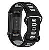 Силіконовий ремінець Primolux Sport для фітнес браслета Fitbit Charge 5 / Charge 6 - Black&Grey / розмір М, фото 4