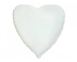 Фольгована куля Flexmetal Серце  Біле 18'