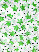 Пеленка ситцевая легкая Зеленые звездочки #1 110*100 cм Mommy Bag
