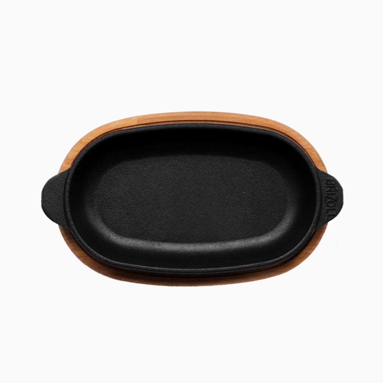 Сковорідка овальна Brizoll HoReCa 18×10 з підставкою