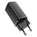 Потужний зарядний пристрій 65W Baseus GaN2 Lite Quick Charger усі протоколи швидкої зарядки USB-A/Type-C Black, фото 3