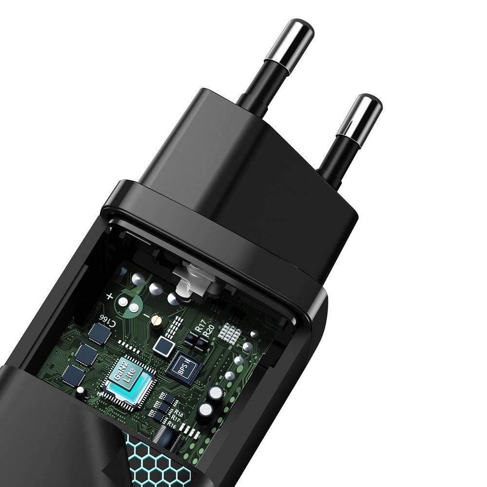 СЗУ без кабелю  USB Wall Charger 65W Baseus GaN2 Lite Quick всі протоколи швидкого заряджання USB-A Type-C Black Універсальне Чорний