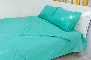 Літній спальний комплект 2465 BamBoo 11-2208 Mint ковдра, простирадло та наволочки MirSon 140х205 см