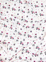 Пеленка ситцевая легкая Панды розовые #14 110*100 cм Mommy Bag