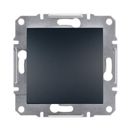 Вимикач кнопковий Schneider Electric Asfora антрацит двоклавішний самозажимний EPH0700171, фото 1