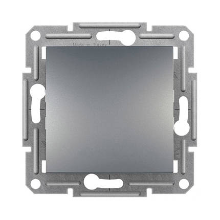 Перемикач Schneider Electric Asfora сталь одноклавішний внутрішній прохідний EPH0400162, фото 1