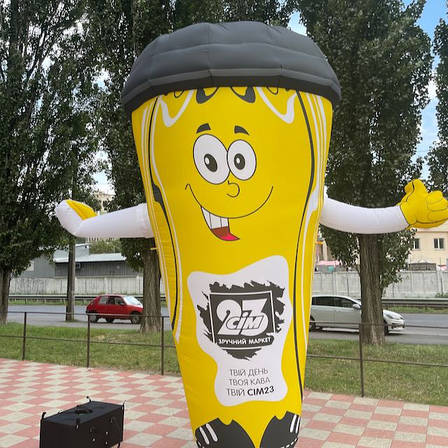 Надувна реклама чашка кави зазивала махає рукою 3 м, фото 1