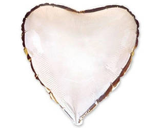 Фольгована куля мікро Flexmetal Серце Срібло 4'