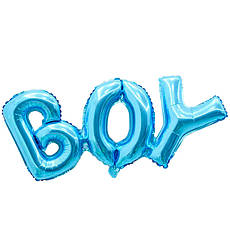 Повітряні кульки "Boy", розмір - 70*27 см., блакитний металік