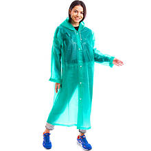 Жіночий плащ-дощовик для дорослих з капюшоном, зелений, C-1030