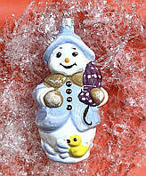 Новогодняя елочная игрушка "Снеговик с уточкой"