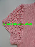 Ажурний джемпер для дівчинки, рожевого кольору, зріст 122 см, фото 3