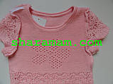 Ажурний джемпер для дівчинки, рожевого кольору, зріст 110 см, фото 4