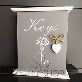 Ключниця дерев'яна "Keys з сердечком", Ключница "Ключи с сердечком" 086-3