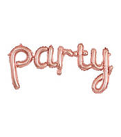 Гірлянда фольгована рожеве золото "Party, вечірка"