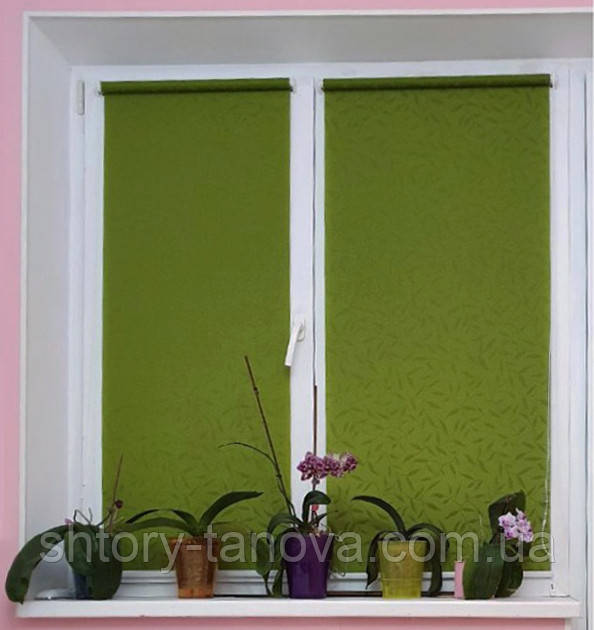 Купить Рулонные шторы с фактурным узором Вода (Woda) 2257 Салатовые ...